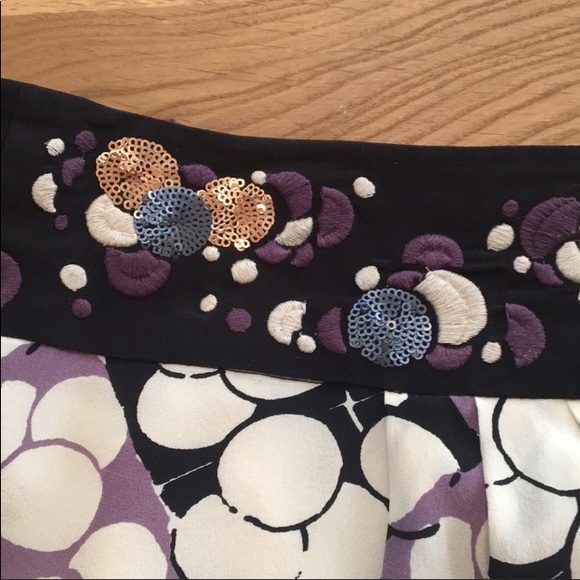 Anthro Floreat Silk Embroidered Beaded Sequin Bubbles Skirt - Picture 6 of 10